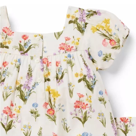 JANIE AND JACK Floral Bubble Sleeve Dress & Bloomer Set - Picture 9 of 15